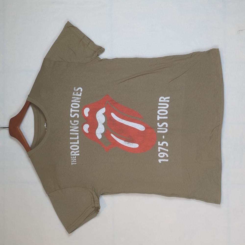 The Rolling Sones Brown 1975 US Tour Men's Tee Shirt L‎
